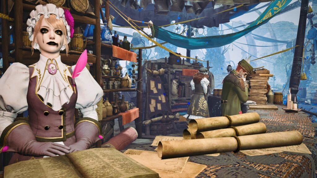 受付嬢の衣装が可愛い